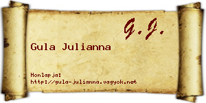 Gula Julianna névjegykártya